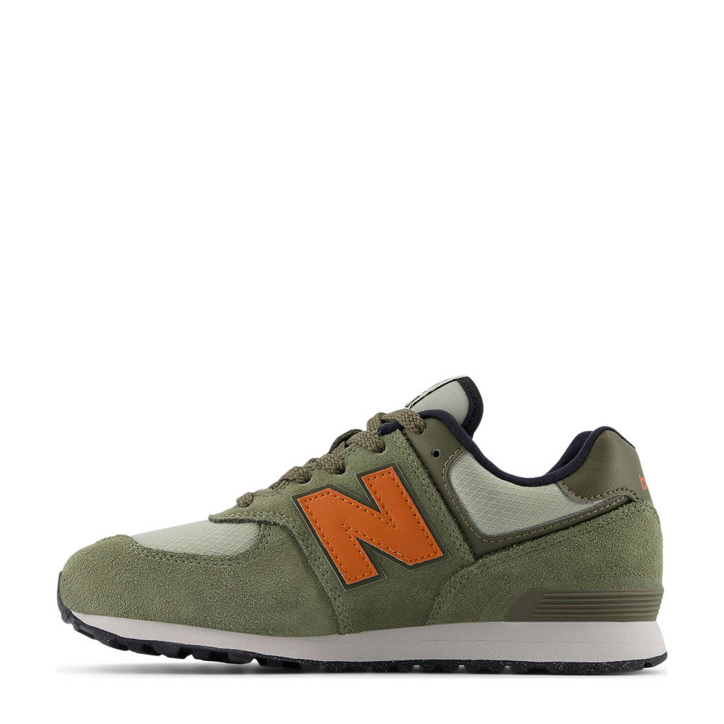 New Balance 574sneakers kaki/oranje