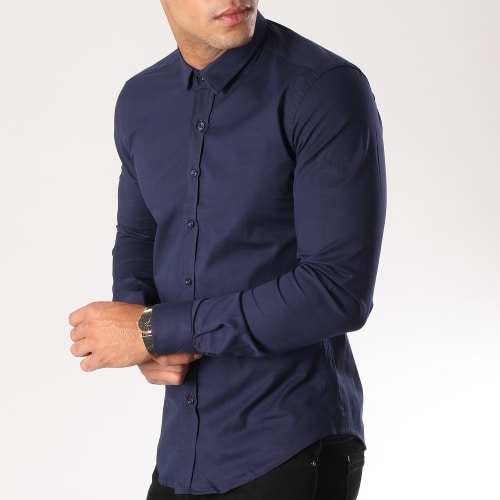 Chemise Manches Longues Slim Fit 293 Bleu Marine