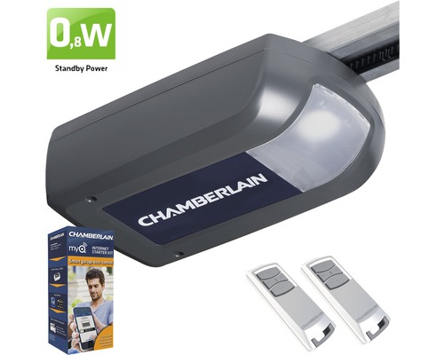 Chamberlain ML1040EV-SMART garagedeuropener voor 13,5 m² deuroppervlak inclusief 4-kanaals afstandsbediening en MyQ Starter Kit