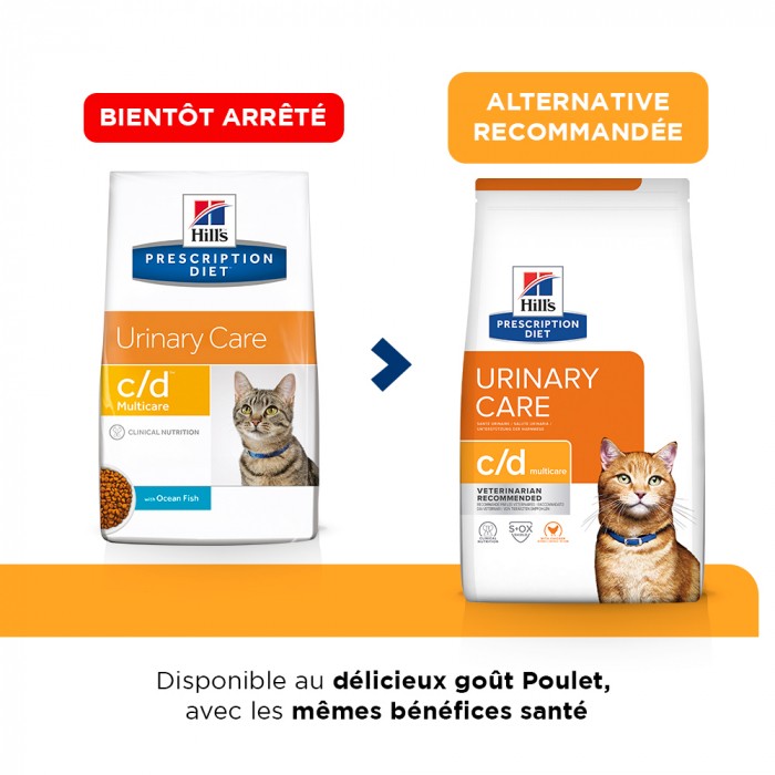 HILL'S Prescription Diet c/d Urinary Care Mutlicare au Poulet - Croquettes pour chat
