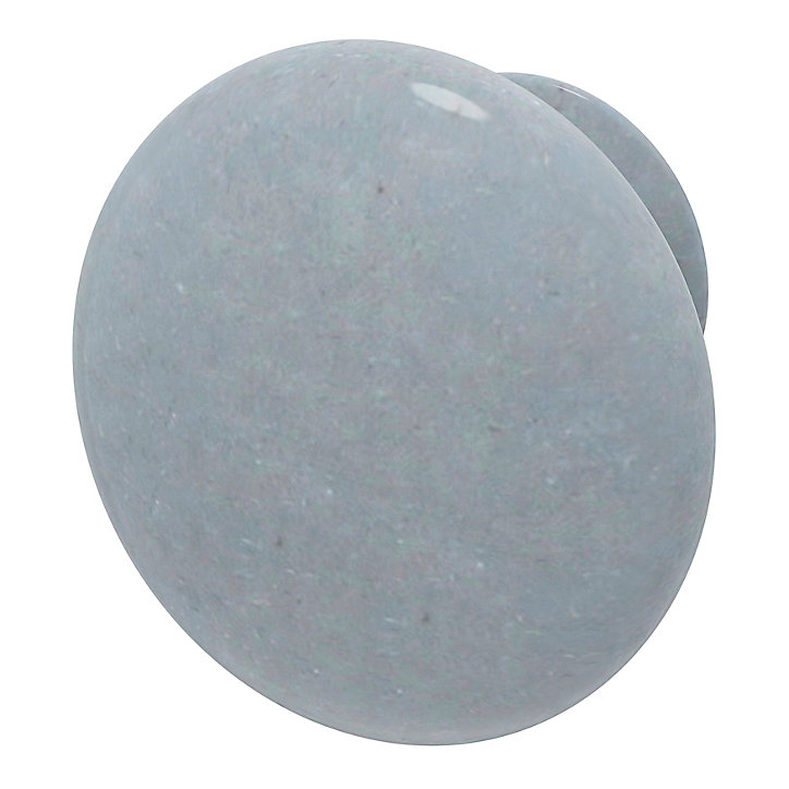 Bouton de meuble arrondi GoodHome Porcelaine Vras gris Ø3.2cm x p.2.5cm