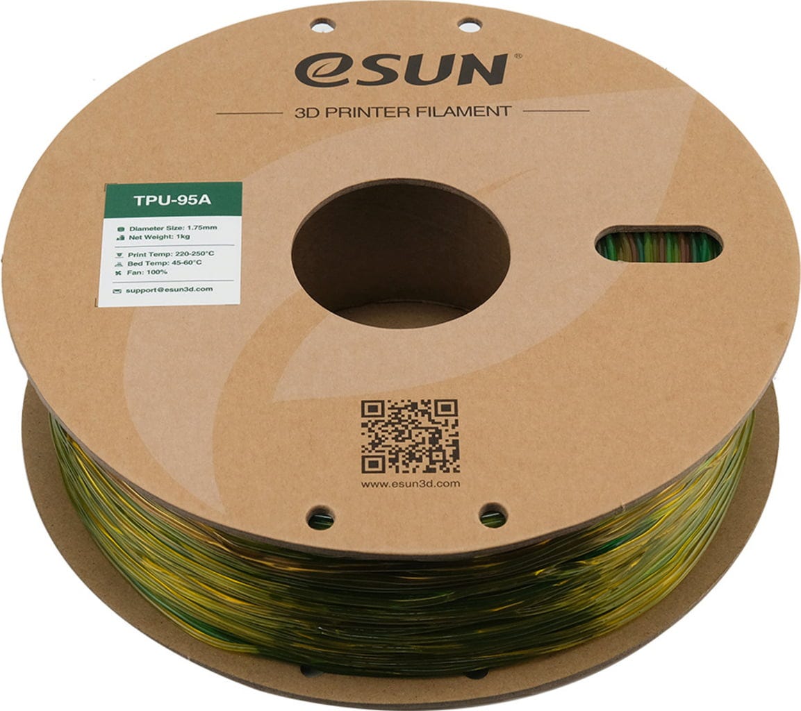 eSUN  TPU-95A Rainbow B, 1,75 mm / 1000 g    Robustes Filament mit ausgezeichneter Elastizität