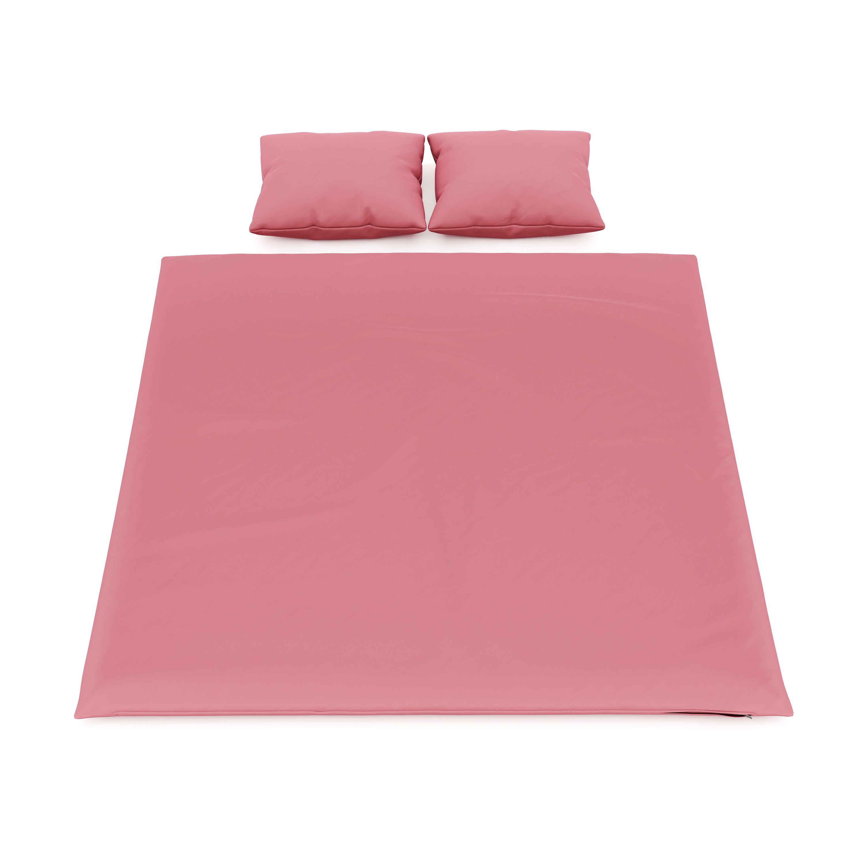 Bettwäsche 3-teilig 65 x 65 cm + 200 x 210 cm altrosa