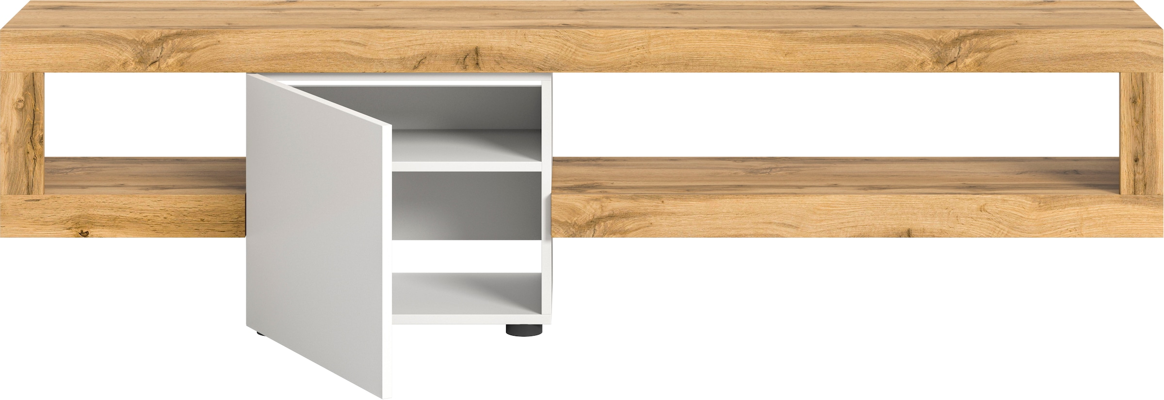 INOSIGN Lowboard »Zolder, Breite 190 cm, push-to-open, 1 Tür, 2 offene Fächer« TV-Board, TV-Möbel, Media-Möbel, Fernsehschrank