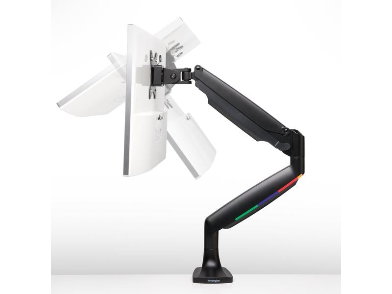 Kensington Tischhalterung SmartFit OneTouch Single Schwarz Stabiler Single-Monitorarm mit integrierter Gasdruckfeder und verstellbarer Spannung