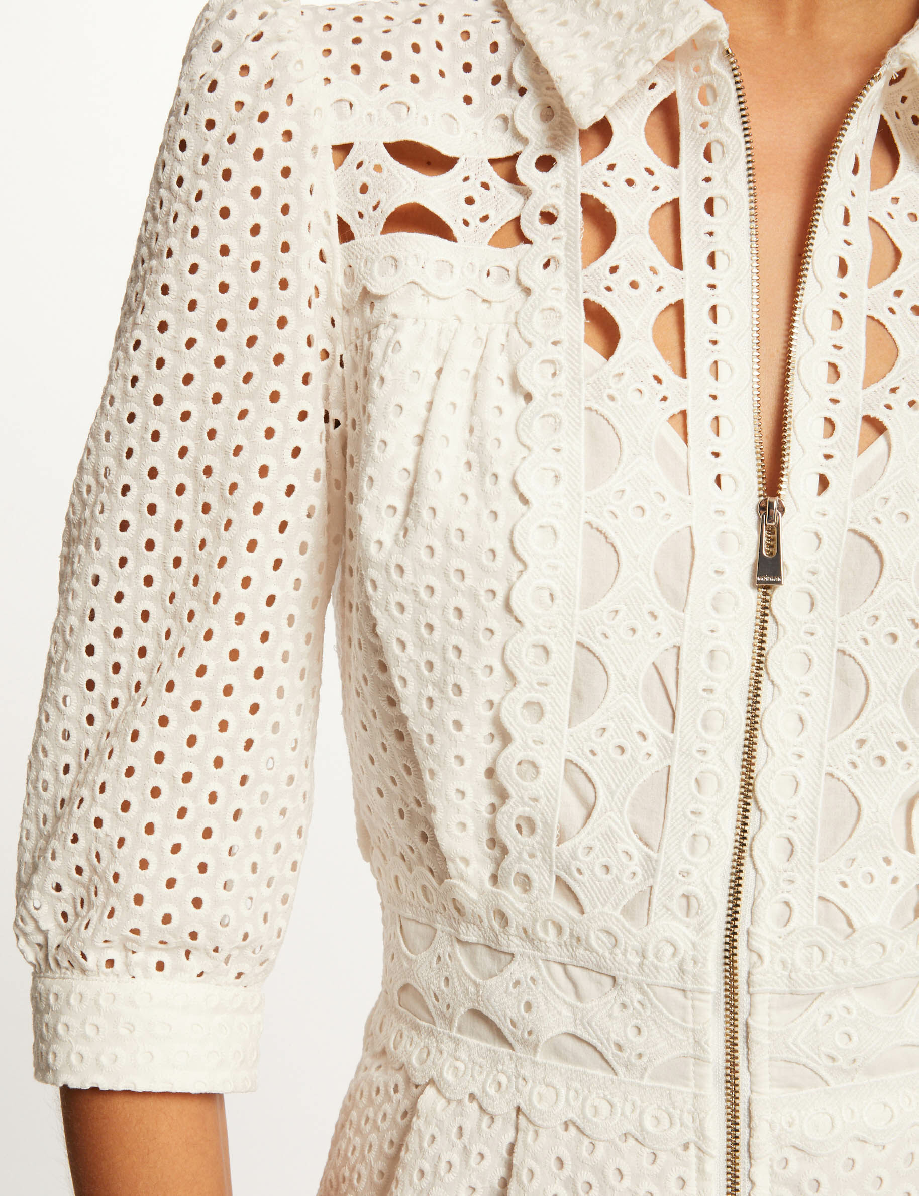 Combinaison droite broderie anglaise ecru femme - ecru