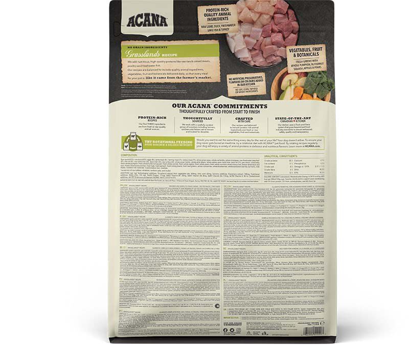 Acana Regionals Grasslands Dog Highest proteïn - Hondenvoer - 2 Kilogram - eend, lam
