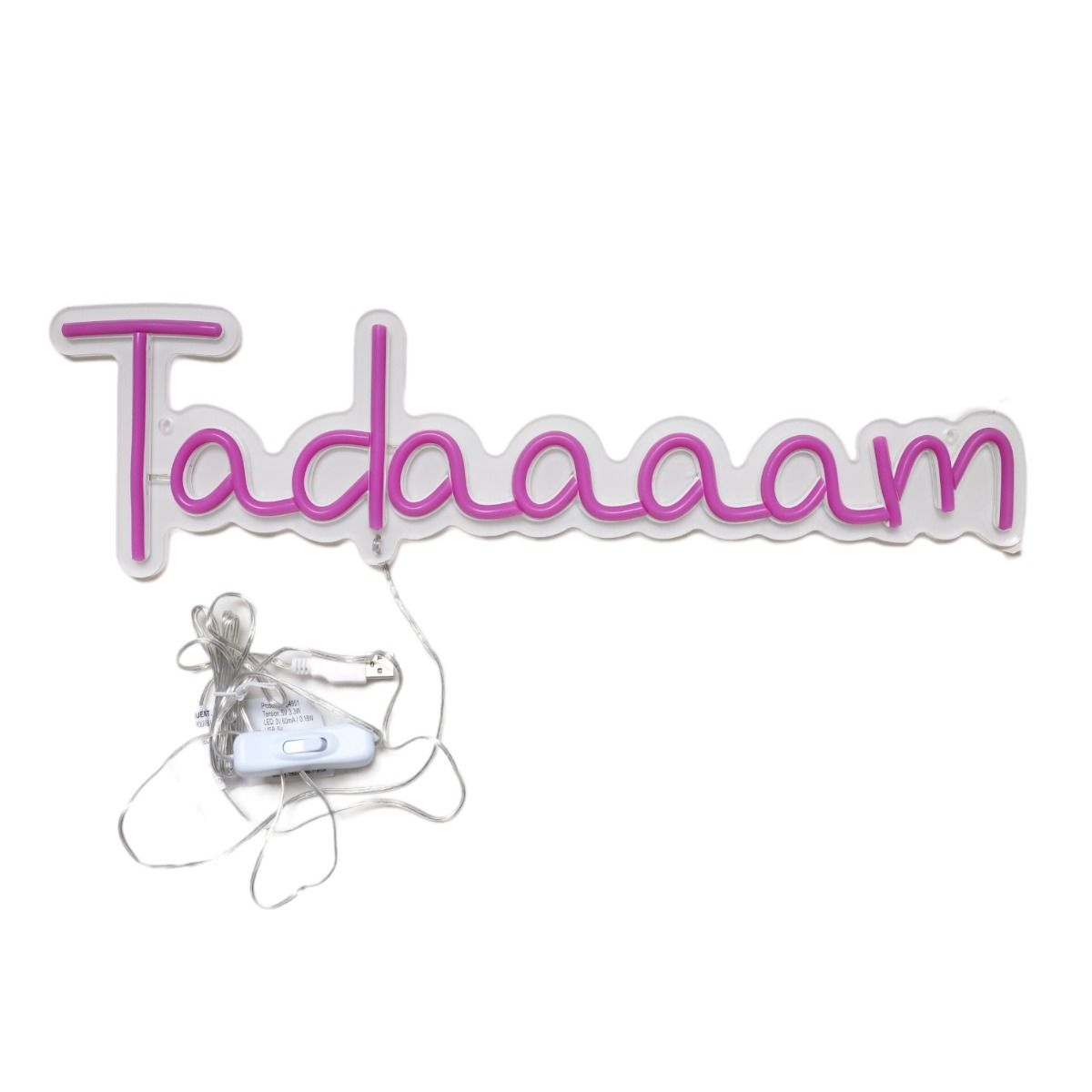 Lampe néon LED rose Tadaaaam Atelier jasmin