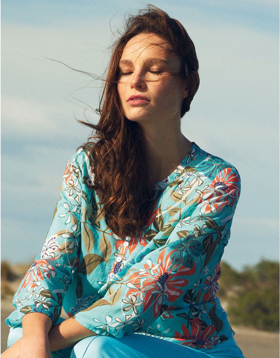 Blouse 100% coton bleu