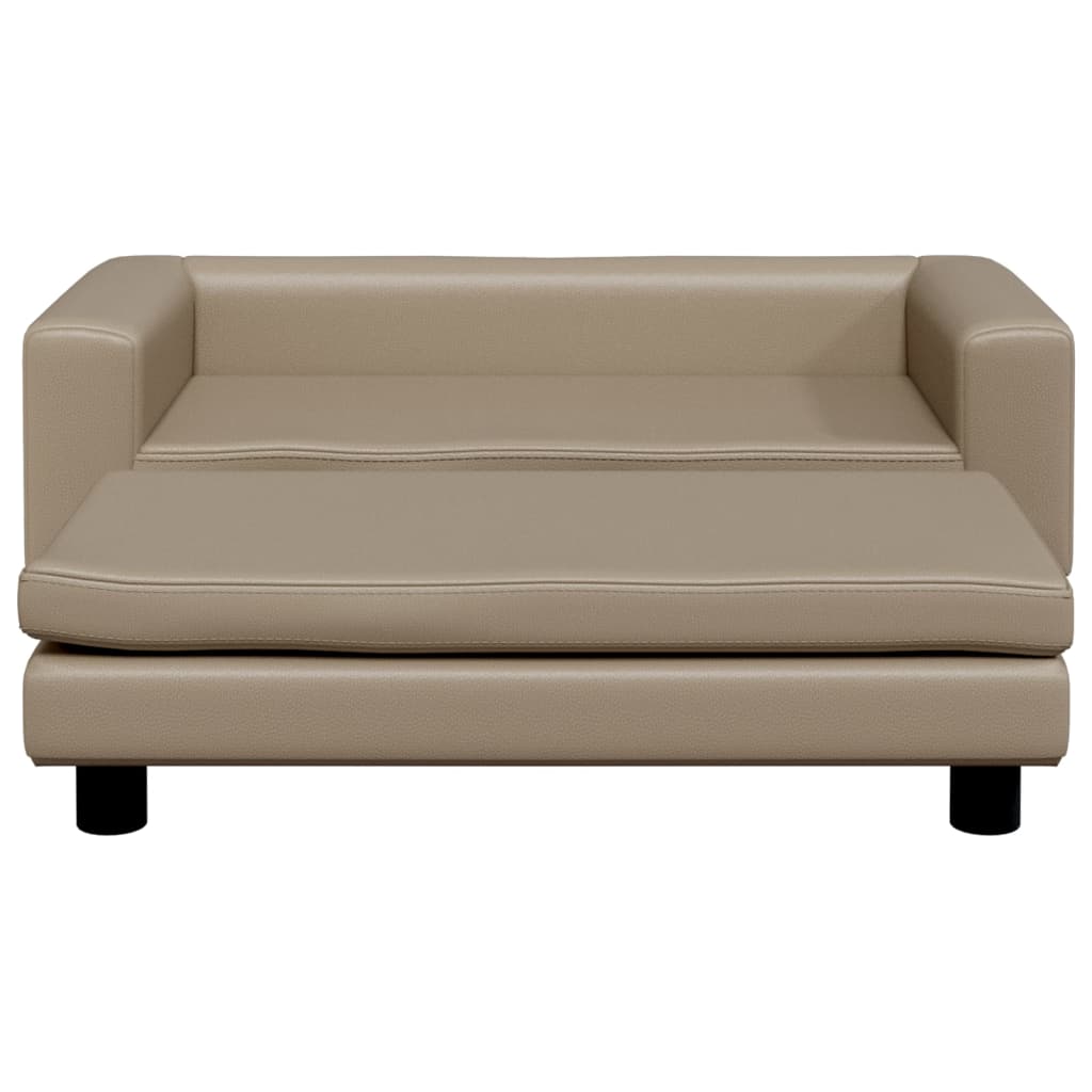 Extensão para cama de cachorro vidaXL em couro sintético cor cappuccino, 100x50x30 cm