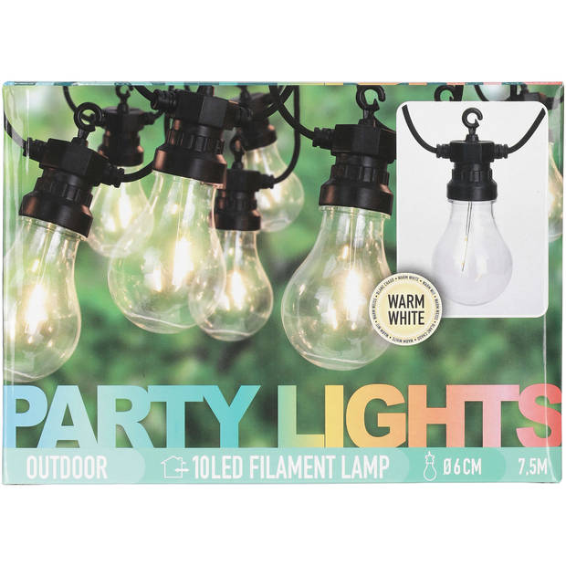 Feestverlichting Bulbs 10LED SNOER 7.5M IP44