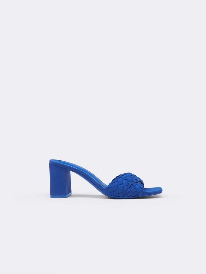 Sandália mule com salto - Azul