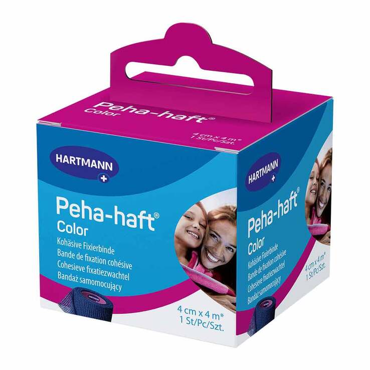 Peha-Haft Color Fixierbinde latexf.4 cm x 4 m blau, 1 St
