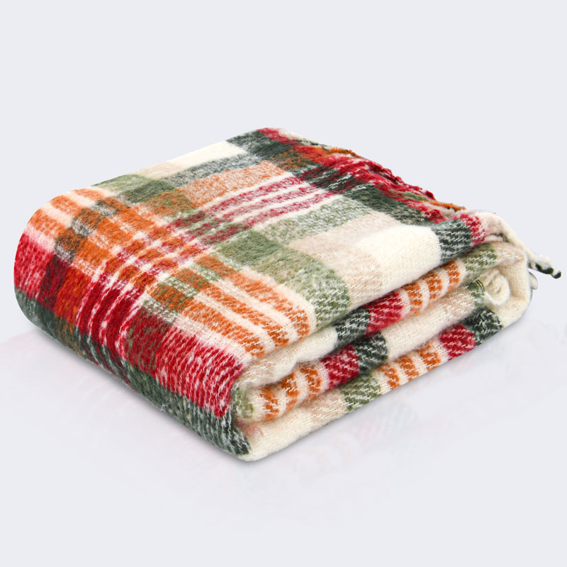 Plaid 'Scotty' façon écharpe rayé beige