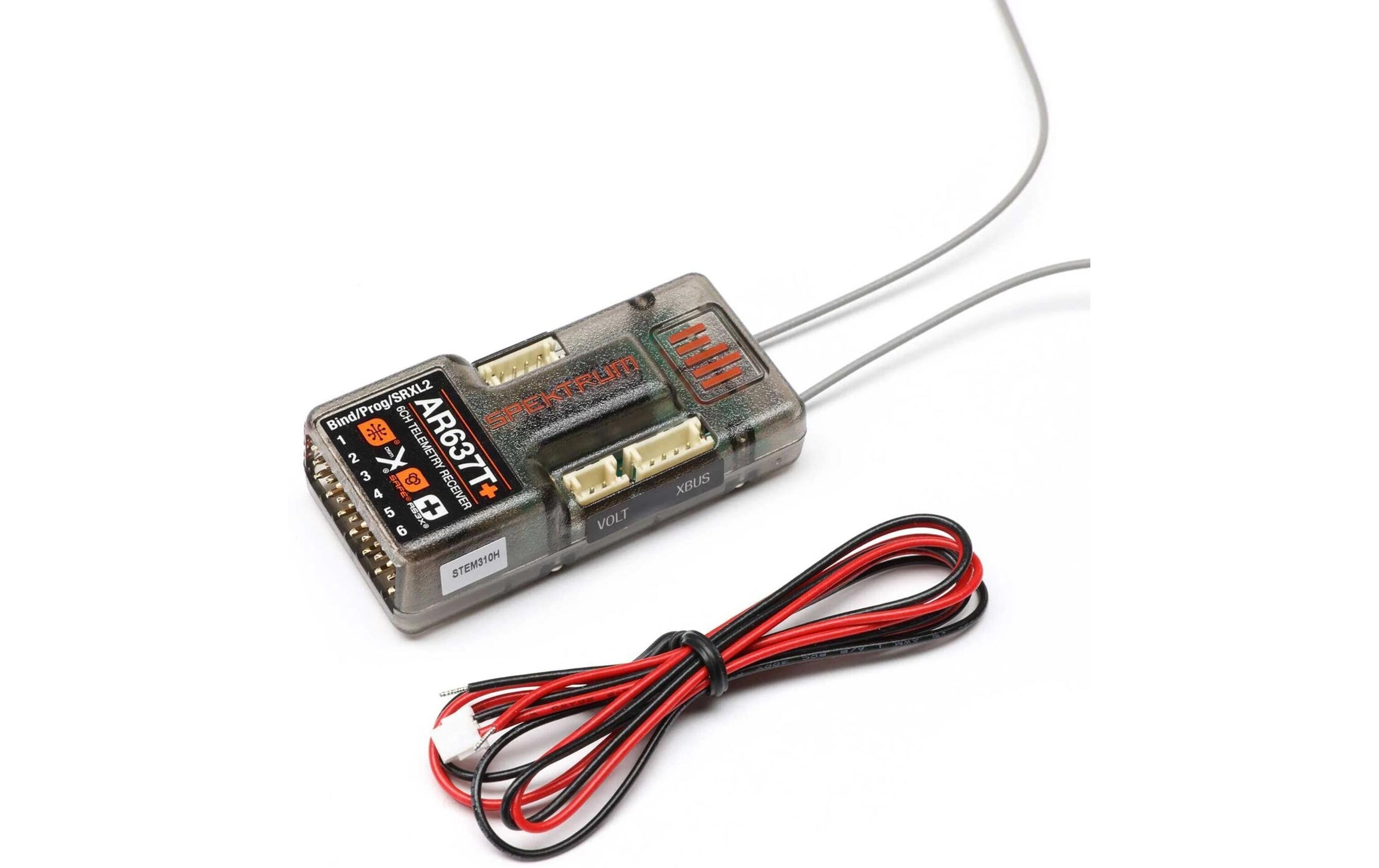 Empfänger AR637T+ 6 Kanal DSMX<br>6-Kanal AS3X+ und SAFE Telemetrieempfänger