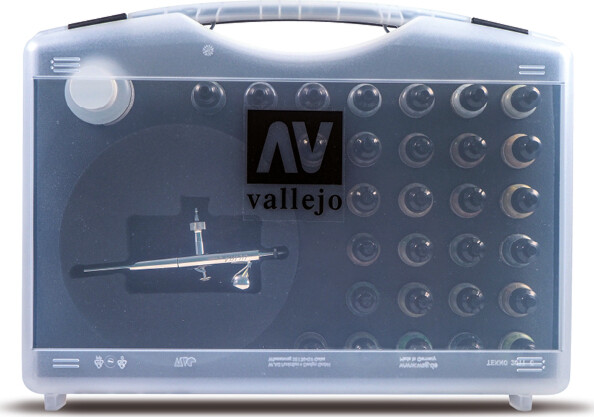 Vallejo - Model Air Airbrush Maling Sæt Inkl. Airbrush - 29 Farver