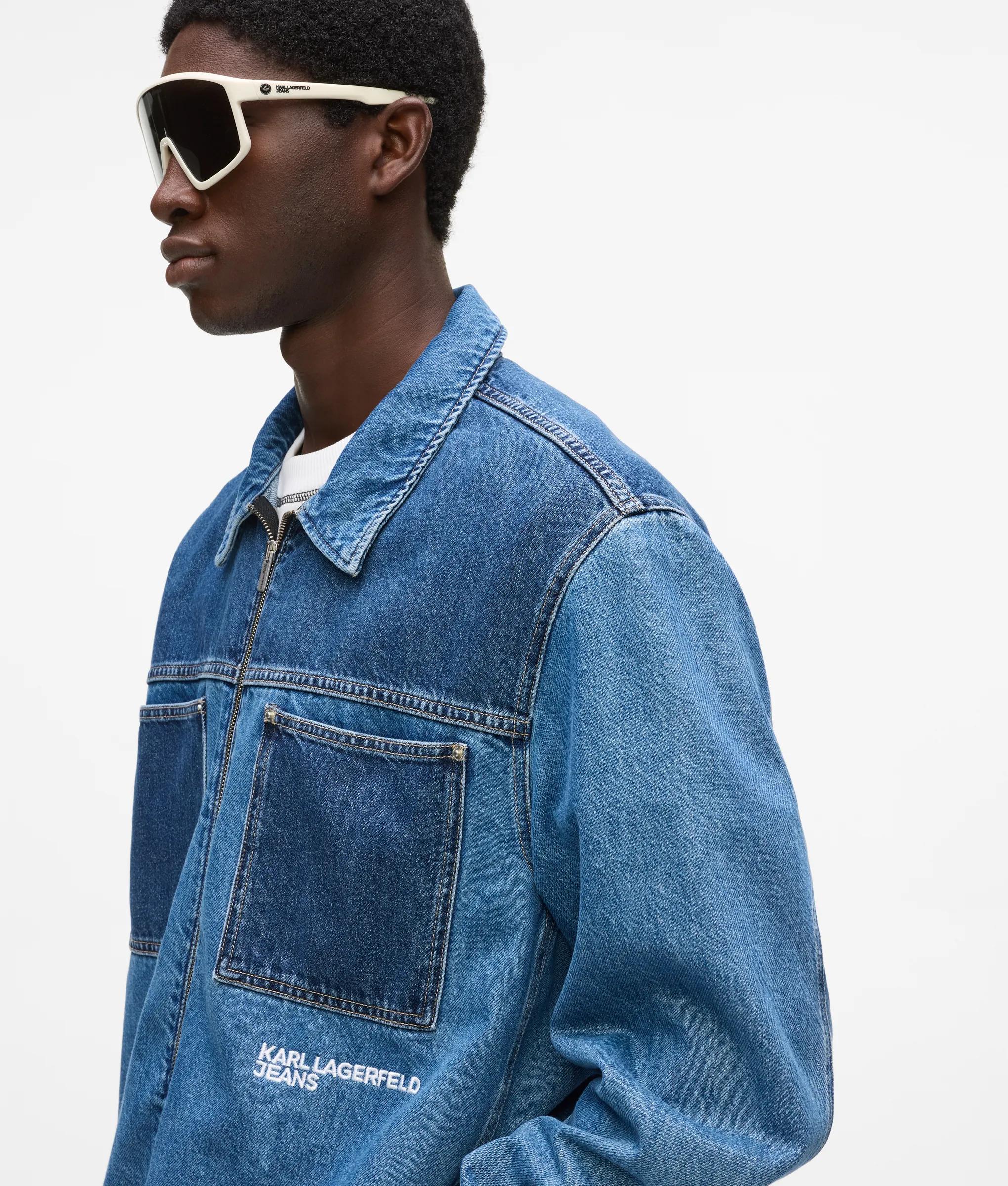 Tweekleurig denim overhemd