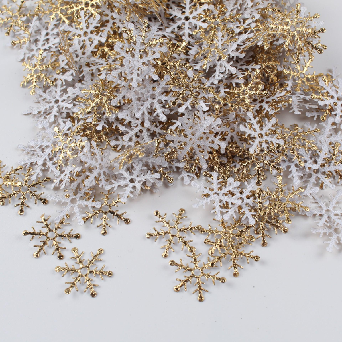 (300er Set) Konfetti Schneeflocken Party Dekoration Streukonfetti Tischdekoration - Gold