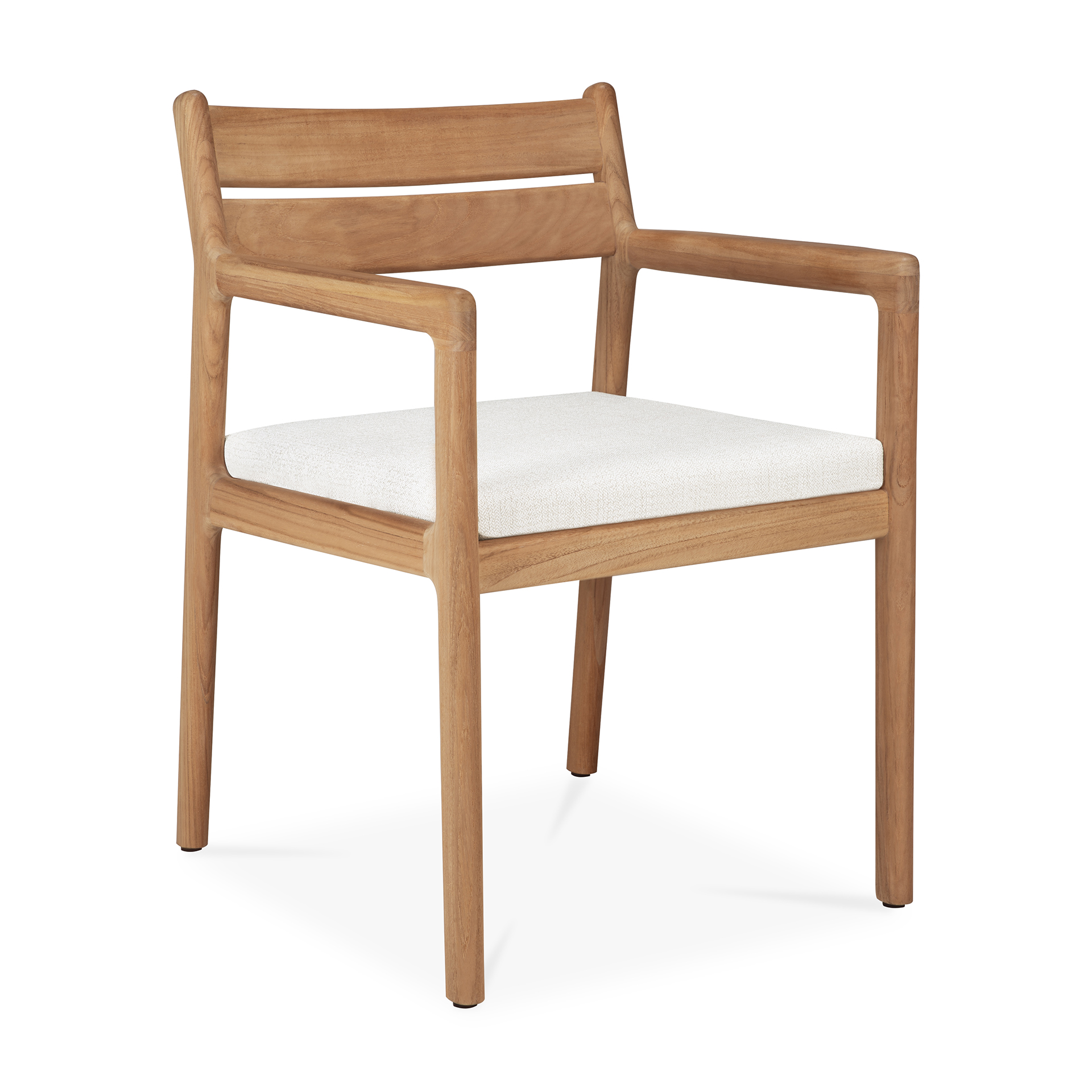 Teak Jack stoel met armleuning - outdoor - met off white kussen