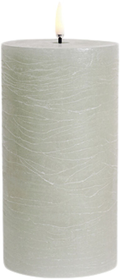 Uyuni LED pillar candle, Dusty green