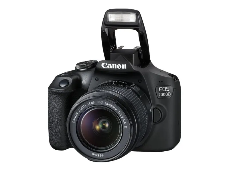 Canon EOS 2000D - Digitalkamera - SLR - 24.1 MP - APS-C - 1080p / 30 fps - 3x optisk zoom EF-S 18-55 mm III objektiv - Wi-Fi, NFC
