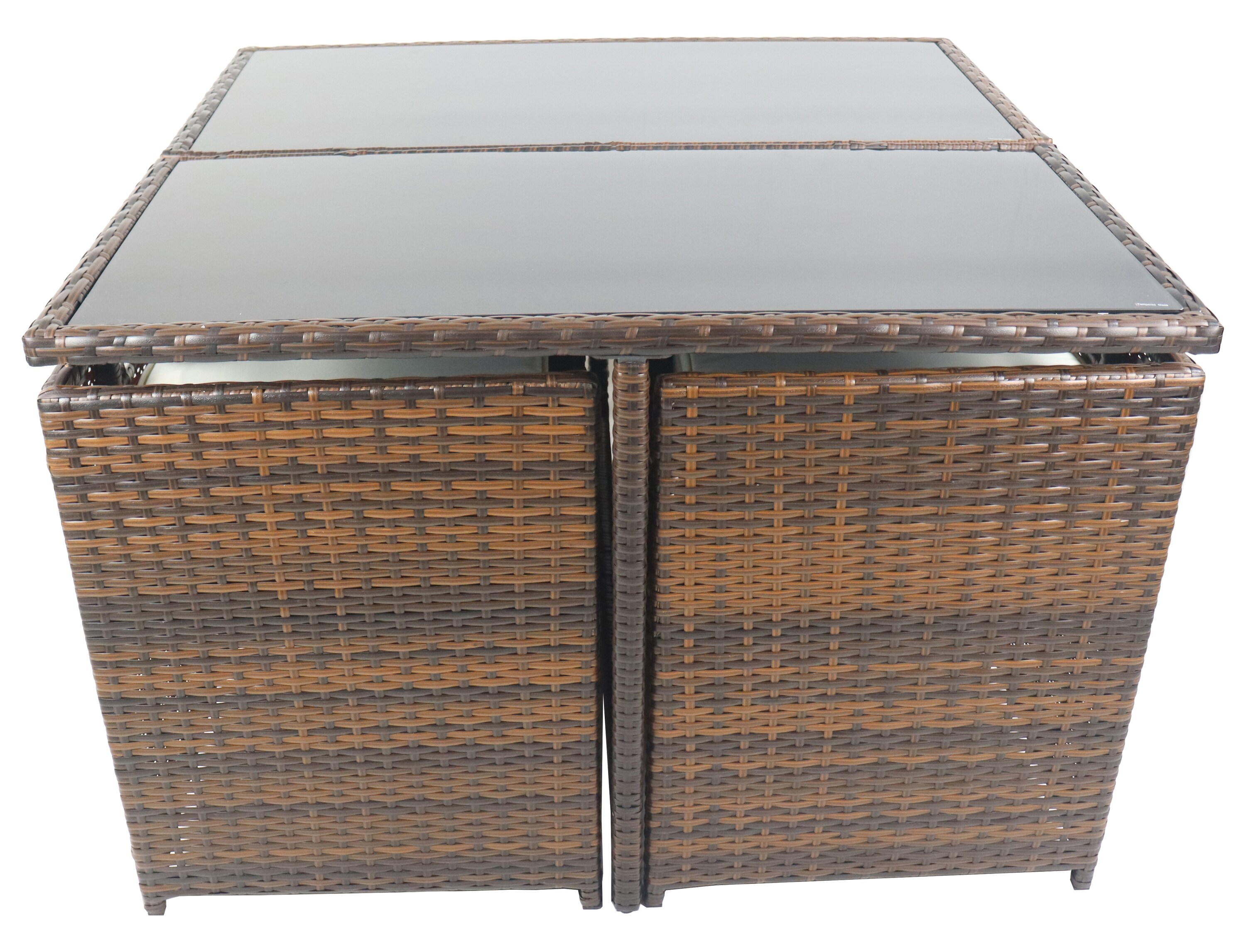 VCM 5-tlg. Gartenmöbel Sitzgruppe Gartenmöbel Glas Tisch Stühle Rattan Raloso