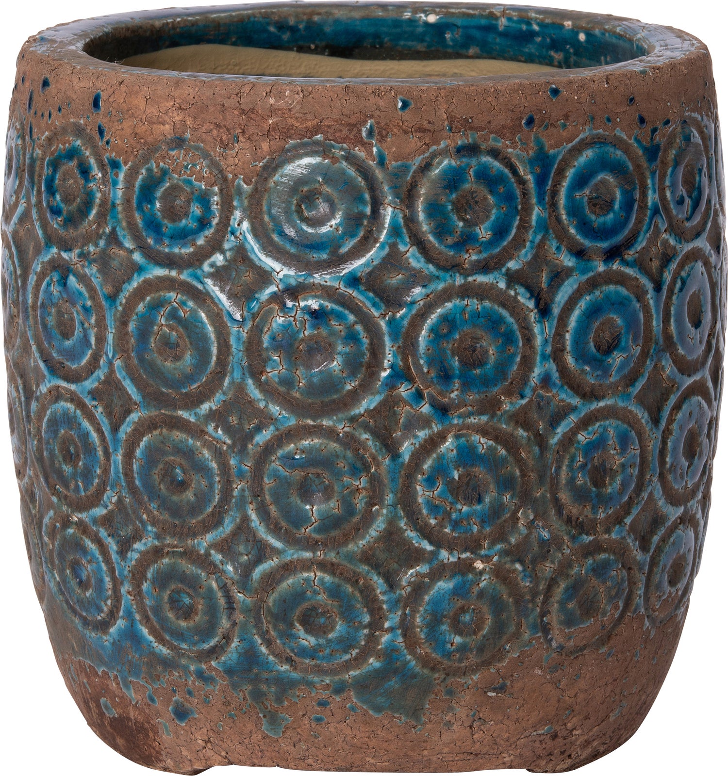 Intratuin bloempot Lizzy blauw D 16 H 15 cm