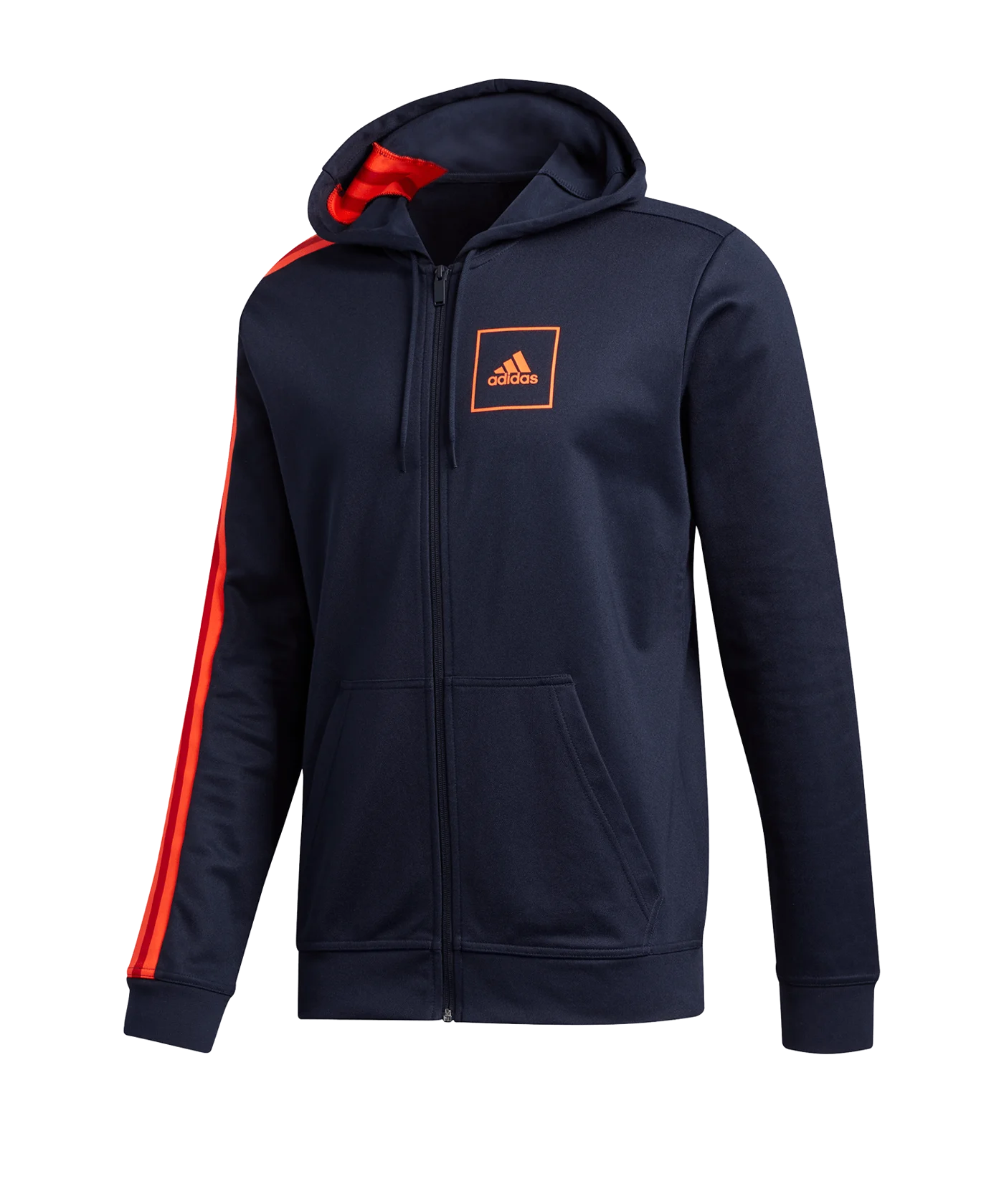 adidas 3S Pique Kapuzenjacke Blau Rot