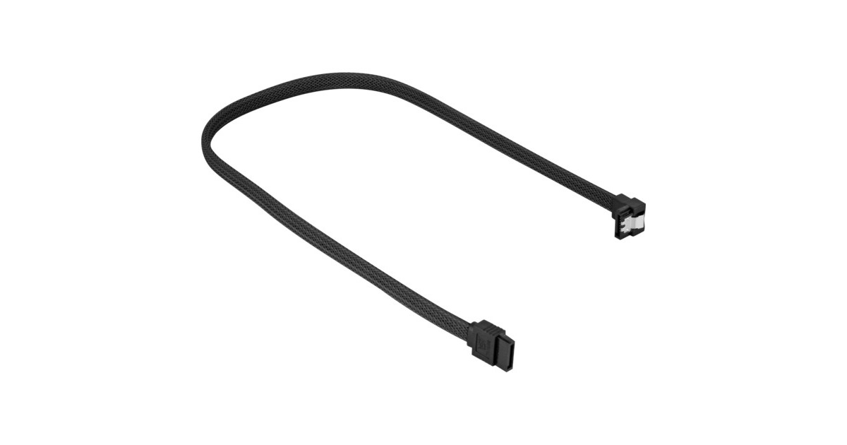 SharkoonSata III 90° sleeve kabel  (Zwart, 0,6 meter)