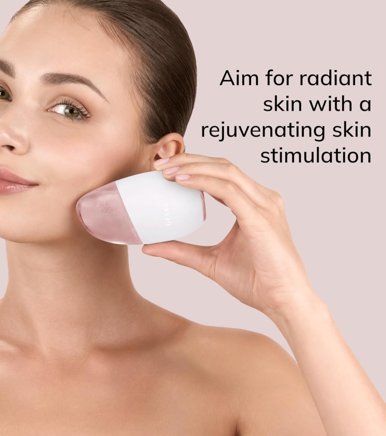 GESKE - Massageador 7 em 1 para olhos e rosto Cool & Warm - White Rose Gold