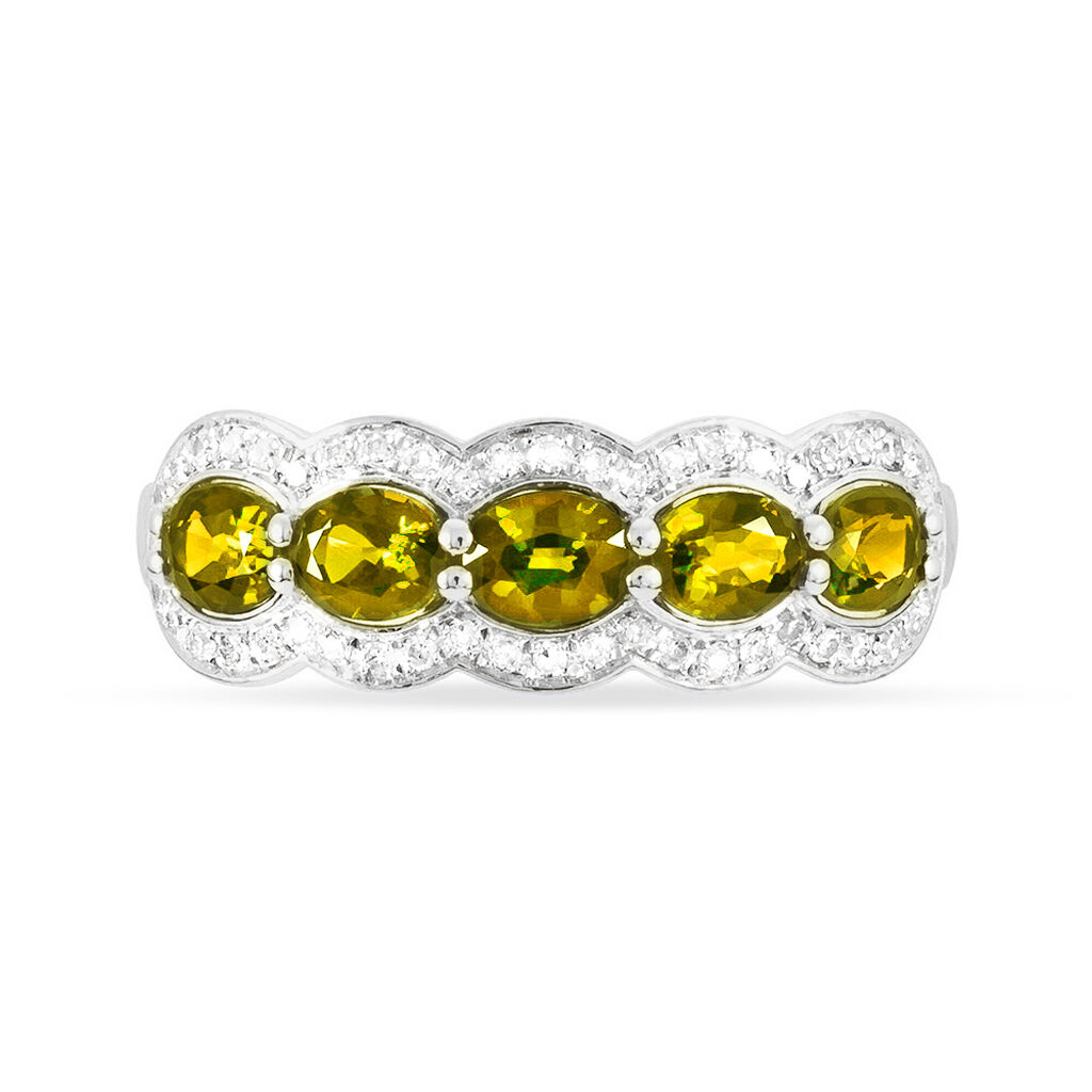 Bague Margaux Or Blanc Citrine Et Diamant