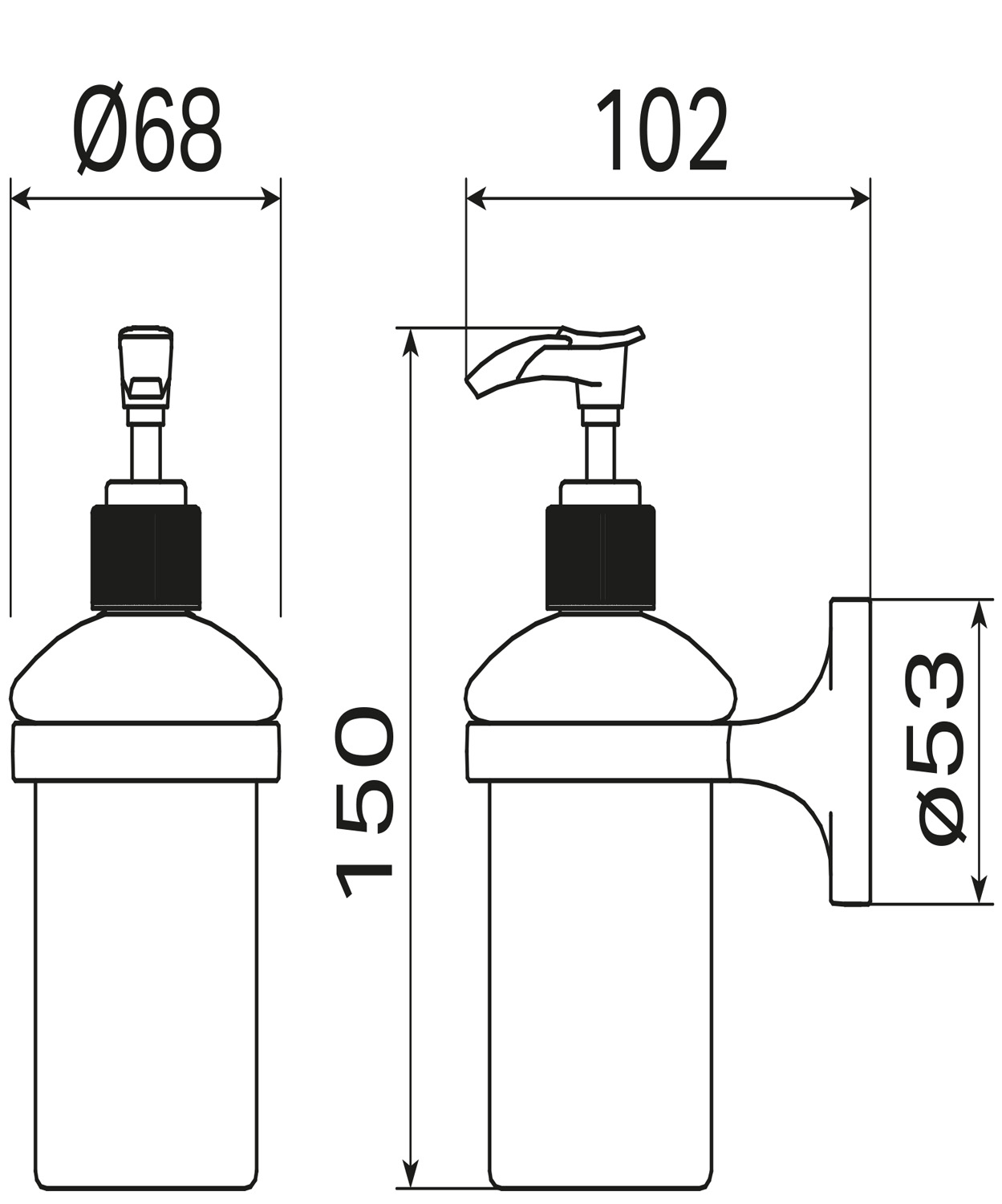 Haceka Aspen zeepdispenser zwart mat