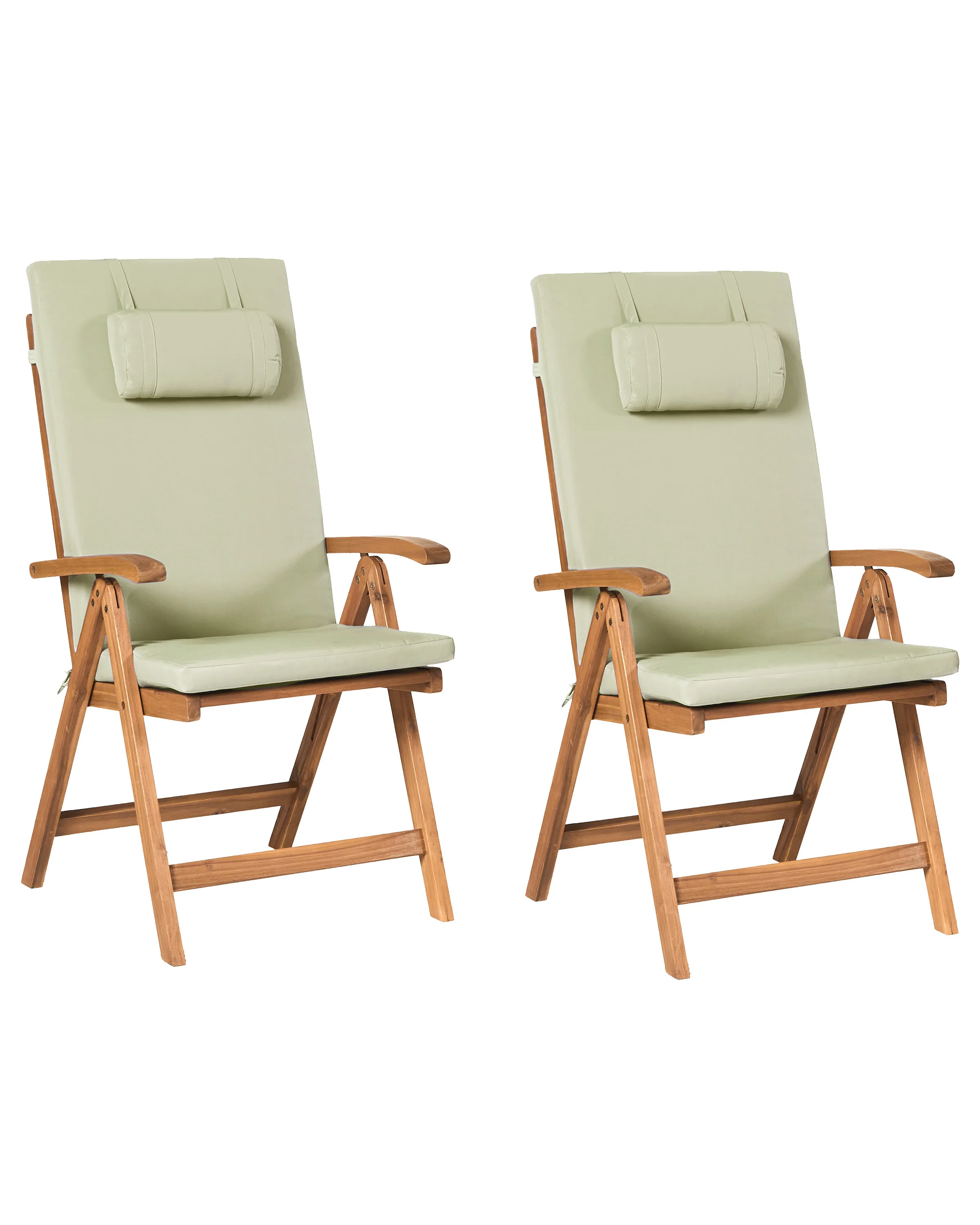 Set van 2 stoelen met zitkussen JAVA PREMIUM Acaciahout Groen