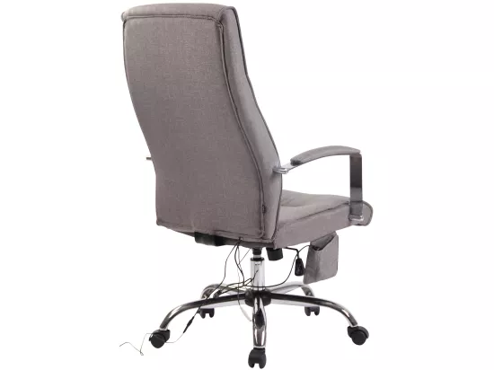 Chaise de bureau - Tissu & Métal chromé - Gris - Portland