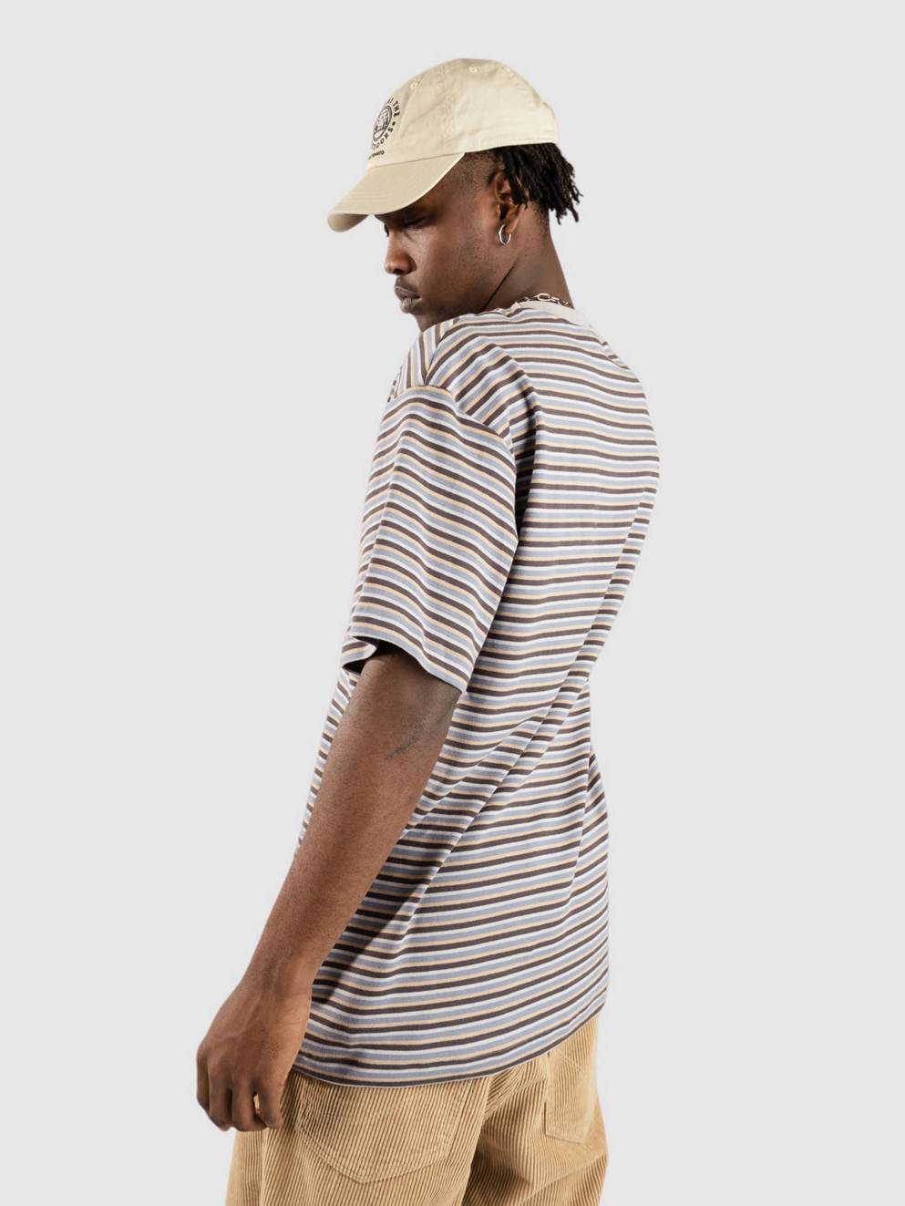Blue Tomato Striped T-Shirt grey/tan