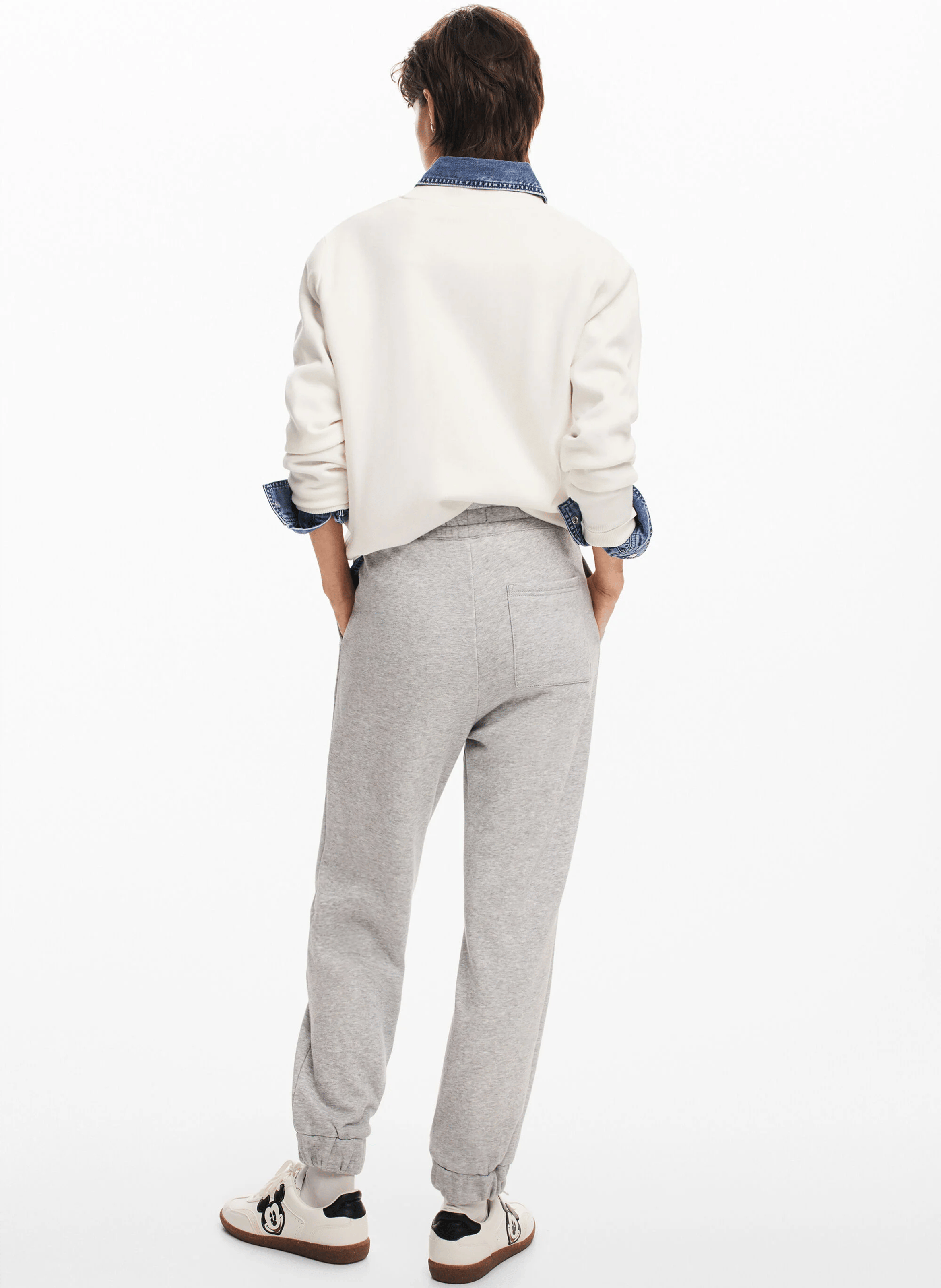 Pull col rond imprimé | Blanc