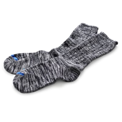 Unisex-Socke, Schwarz-Natur-Melange