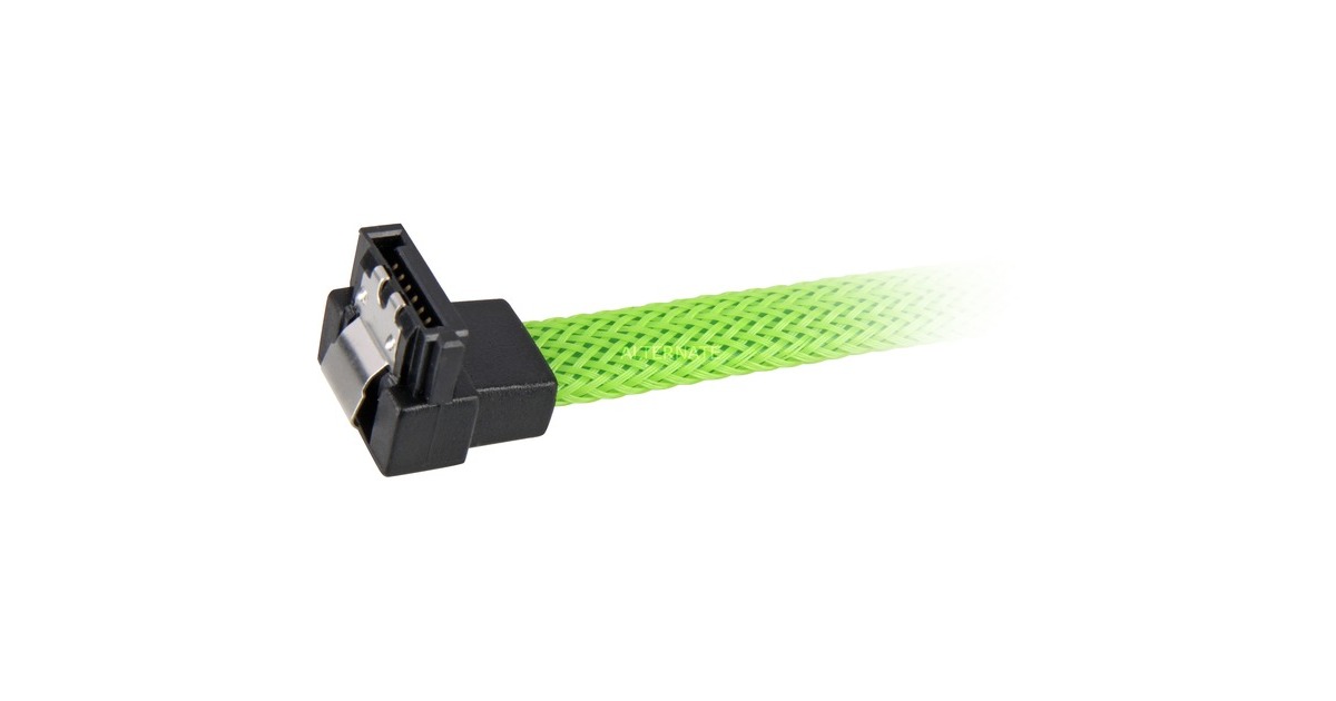 SharkoonSata III 90° sleeve kabel  (Groen, 0,6 meter)