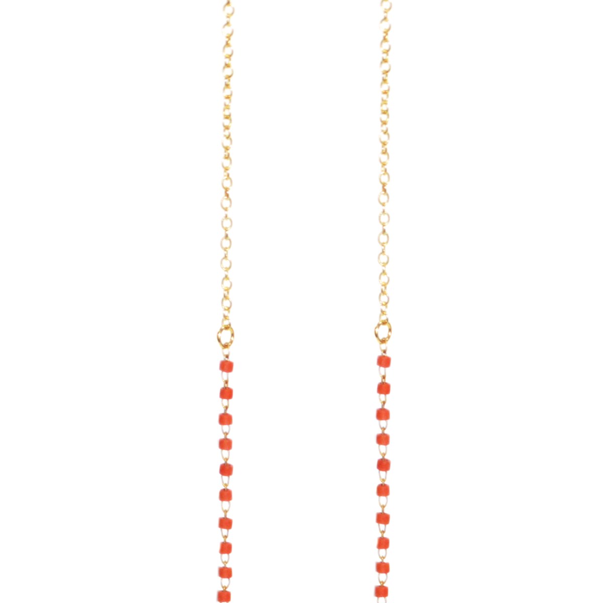 Boucles d'oreilles pendante chaîne miyuki-Doré à l'or fin