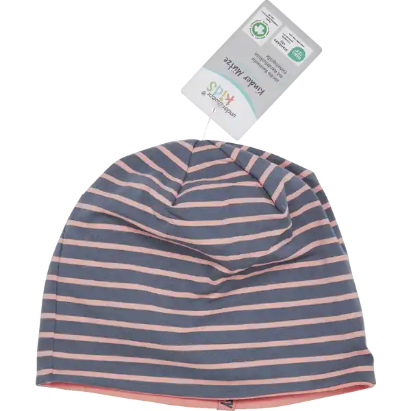 Jersey Mütze Ringel pink / navy