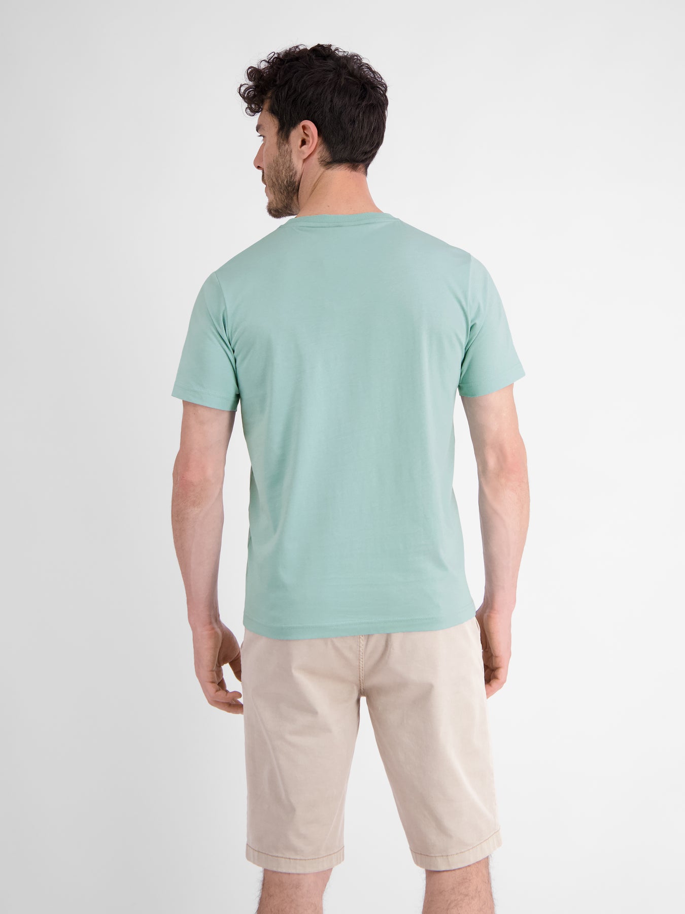 Unifarbenes T-Shirt für Herren mit Brustprint
