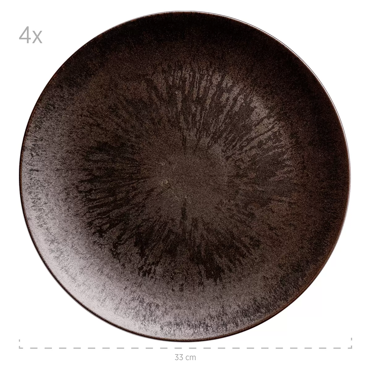 Platzteller-Set 4tlg. METALLIC BRONZE Schwarz