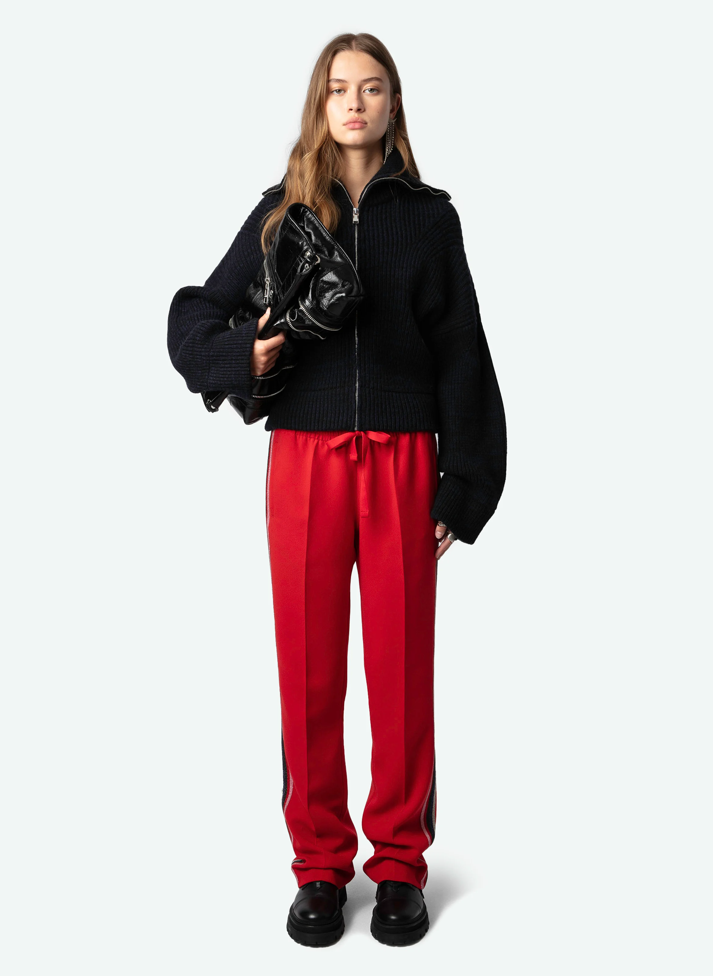 POMY - Pantalon droit| Rouge