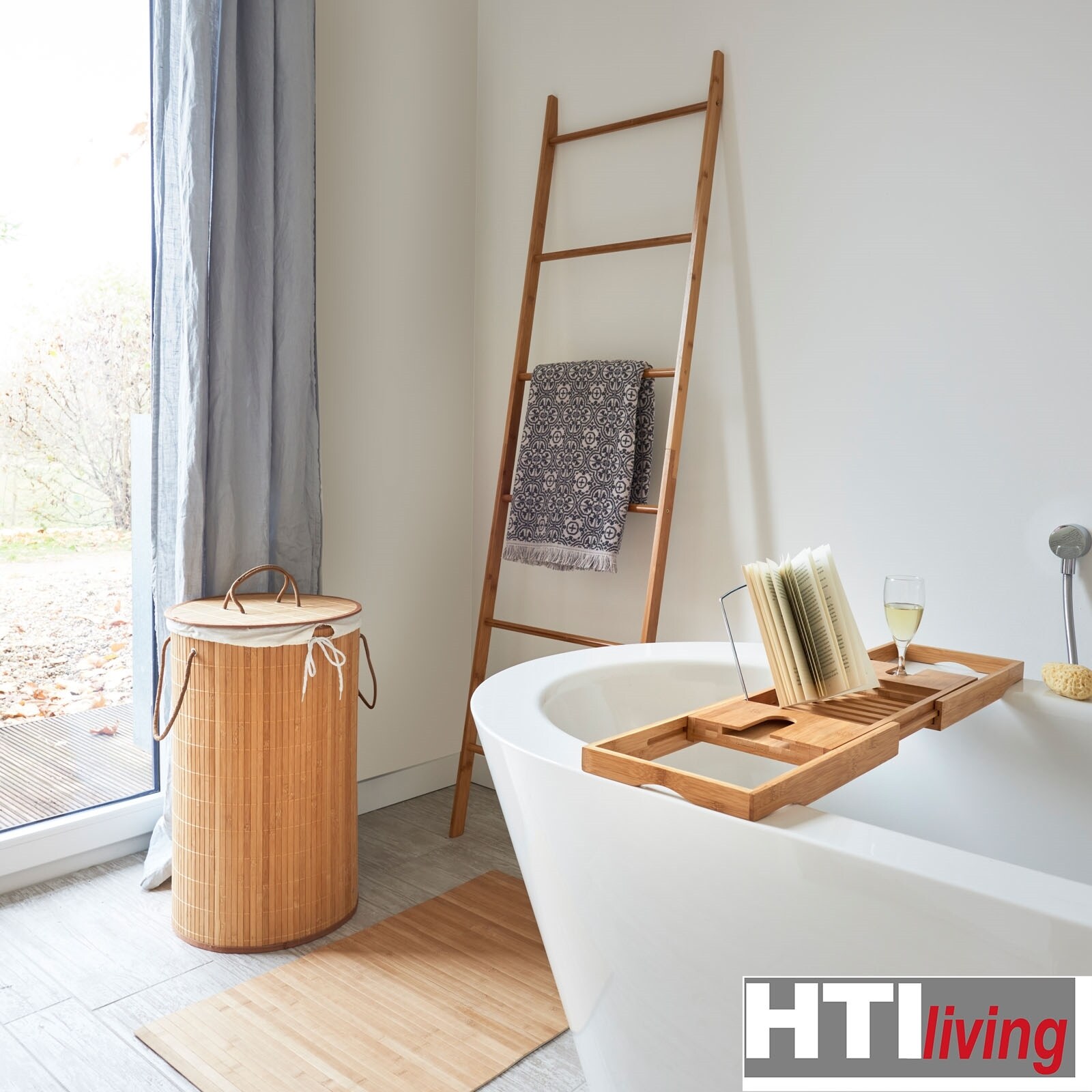 HTI-Living Badewannenablage Bambus/Metall