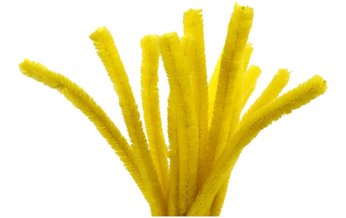 Chenilledraht 15 mm, 15 Stück, GelbBiegsame Pfeifenreiniger