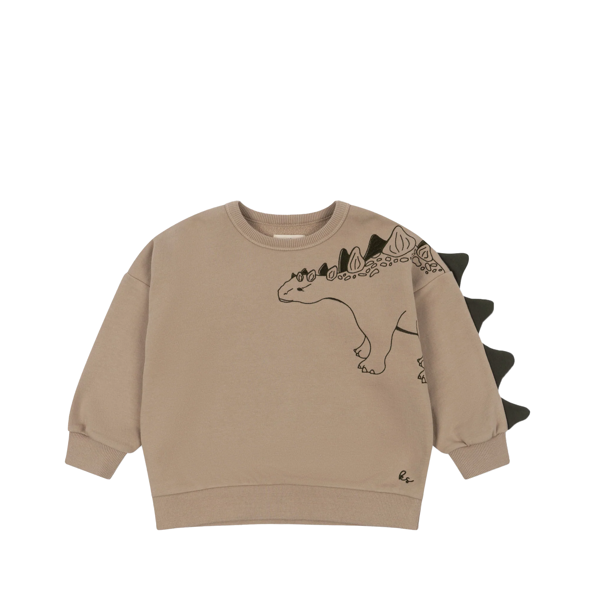 LOU - Sweat droit col rond en coton bio mélangé | Beige