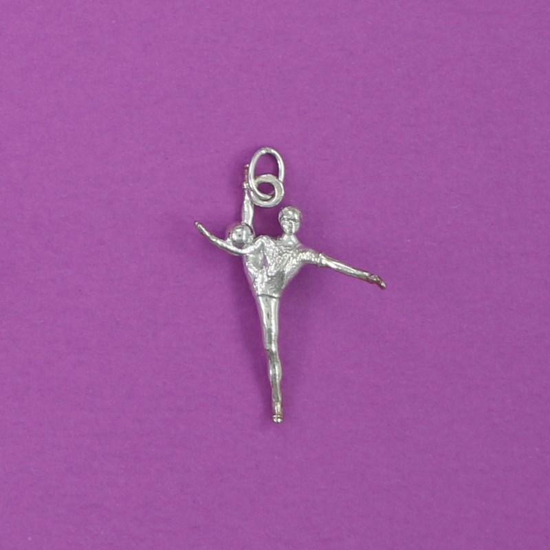 Pendentif gymnastique GR gymnaste ballon édition I - Argent massif