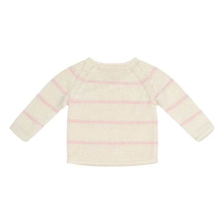 Illoura the Label Pull Cache-Cœur Coton Bio Rayé Poet | Ecru