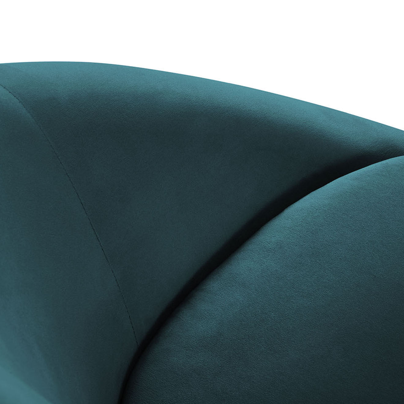 Mazzini Sofas Fauteuil velours petale bleu pétrole - 94x90x92 cm