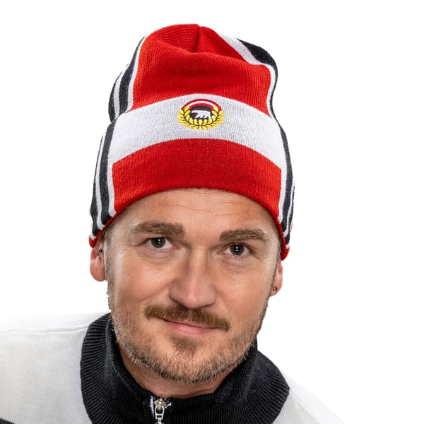 Bonnet ski EISBÄR QUAN OS MÜ RED/WHITE/BLACK
